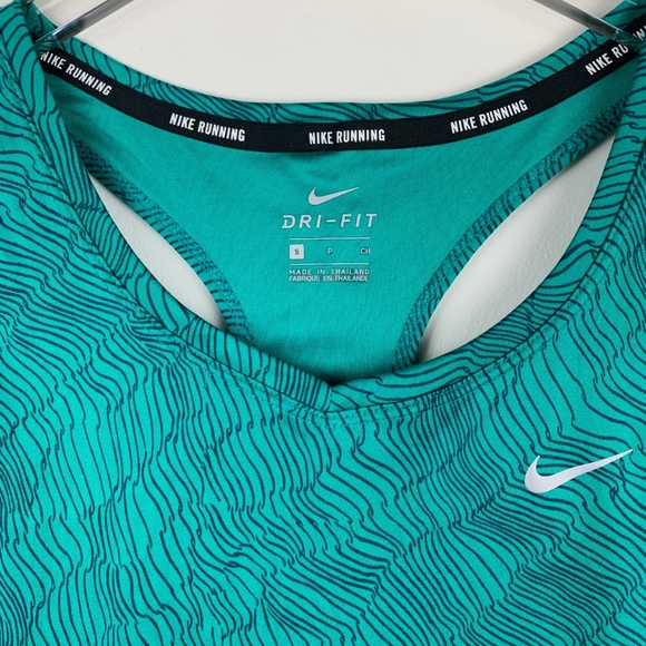 NIKE 🆕 Dry Miler Tank Green & Blue Abstract Print - Picture 2 of 8